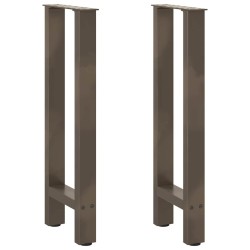 Pieds de table console en acier naturel, 2 pièces, 38 x (72-73) cm 