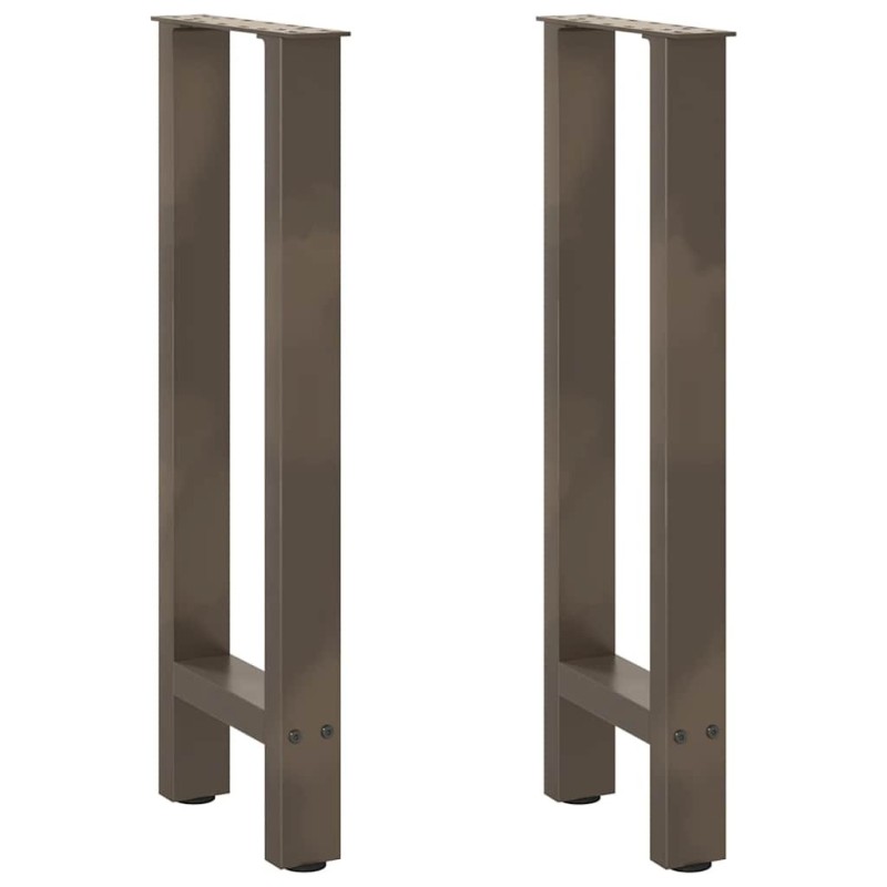 Pieds de table console en acier naturel, 2 pièces, 38 x (72-73) cm 