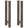 Pieds de table console en acier naturel, 2 pièces, 38 x (72-73) cm 