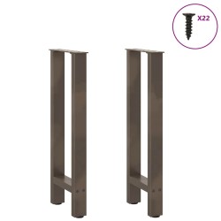 Pieds de table console en acier naturel, 2 pièces, 38 x (72-73) cm 
