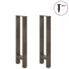 Pieds de table console en acier naturel, 2 pièces, 38 x (72-73) cm 