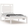 Cadre de lit sans matelas blanc 75x190 cm bois massif 