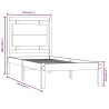 Cadre de lit sans matelas blanc 75x190 cm bois massif 