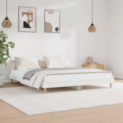 Cadre de lit sans matelas blanc brillant 200x200 cm 