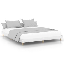 Cadre de lit sans matelas blanc brillant 200x200 cm 