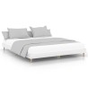 Cadre de lit sans matelas blanc brillant 200x200 cm 