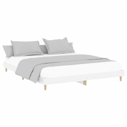 Cadre de lit sans matelas blanc brillant 200x200 cm 