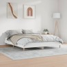 Cadre de lit sans matelas blanc brillant 200x200 cm 