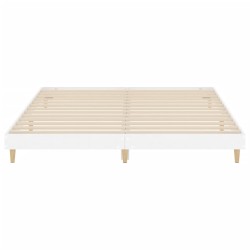 Cadre de lit sans matelas blanc brillant 200x200 cm 