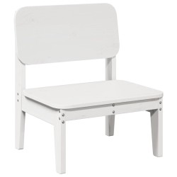 Chaise de jardin blanc 60x52,5x72 cm bois de pin massif 