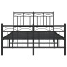 Cadre de lit métal sans matelas avec pied de lit noir 120x200cm 