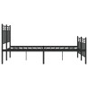 Cadre de lit métal sans matelas avec pied de lit noir 120x200cm 