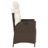 Chaise inclinable de jardin repose-pied marron résine tressée 