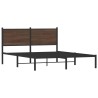 Cadre de lit en métal sans matelas chêne marron 137x190 cm 