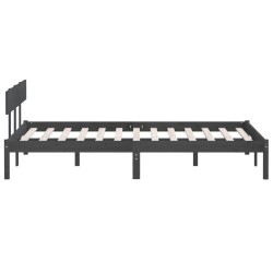 Cadre de lit sans matelas bois massif gris 200x200 cm 