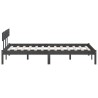 Cadre de lit sans matelas bois massif gris 200x200 cm 
