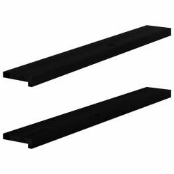 Appuis de fenêtre 2 pcs marron foncé bois de chêne massif 