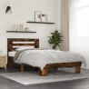 Cadre de lit sans matelas chêne fumé 75x190 cm 