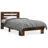 Cadre de lit sans matelas chêne fumé 75x190 cm 