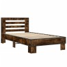 Cadre de lit sans matelas chêne fumé 75x190 cm 
