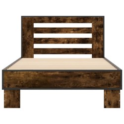 Cadre de lit sans matelas chêne fumé 75x190 cm 