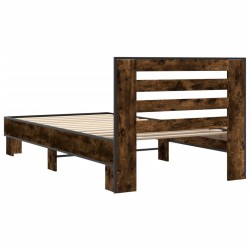 Cadre de lit sans matelas chêne fumé 75x190 cm 