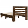 Cadre de lit sans matelas chêne fumé 75x190 cm 