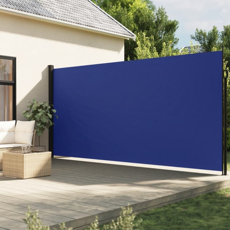 Auvent latéral rétractable bleu 220x600 cm 