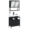 Ensemble de meubles salle de bain 2 pcs noir bois d'ingénierie 