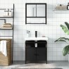 Ensemble de meubles salle de bain 2 pcs noir bois d'ingénierie 