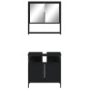 Ensemble de meubles salle de bain 2 pcs noir bois d'ingénierie 