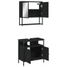 Ensemble de meubles salle de bain 2 pcs noir bois d'ingénierie 