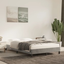 Cadre de lit sans matelas gris clair 120x190 cm velours 
