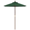 Parasol de jardin avec mât en bois vert 196x231 cm 
