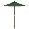 Parasol de jardin avec mât en bois vert 196x231 cm 
