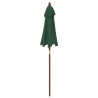 Parasol de jardin avec mât en bois vert 196x231 cm 