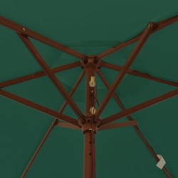 Parasol de jardin avec mât en bois vert 196x231 cm 