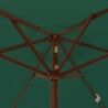 Parasol de jardin avec mât en bois vert 196x231 cm 