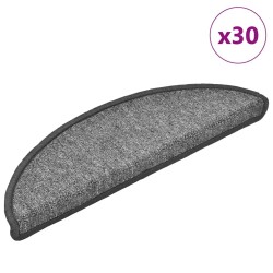 Tapis d'escalier 30 pcs gris foncé 56x17x3 cm 