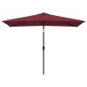 Parasol d'extérieur avec mât en métal 300x200 cm rouge bordeaux 