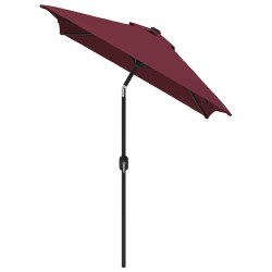 Parasol d'extérieur avec mât en métal 300x200 cm rouge bordeaux 