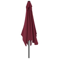 Parasol d'extérieur avec mât en métal 300x200 cm rouge bordeaux 