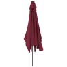 Parasol d'extérieur avec mât en métal 300x200 cm rouge bordeaux 