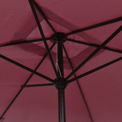 Parasol d'extérieur avec mât en métal 300x200 cm rouge bordeaux 