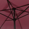 Parasol d'extérieur avec mât en métal 300x200 cm rouge bordeaux 
