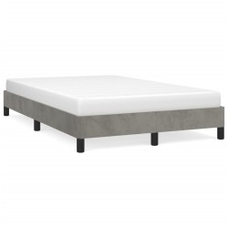 Cadre de lit sans matelas gris clair 120x190 cm velours 