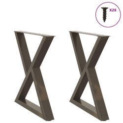 Pieds de table à manger 2 pièces Acier naturel 70 x (72-73,3) cm Acier 