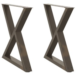 Pieds de table à manger 2 pièces Acier naturel 70 x (72-73,3) cm Acier 