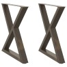 Pieds de table à manger 2 pièces Acier naturel 70 x (72-73,3) cm Acier 