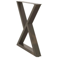 Pieds de table à manger 2 pièces Acier naturel 70 x (72-73,3) cm Acier 